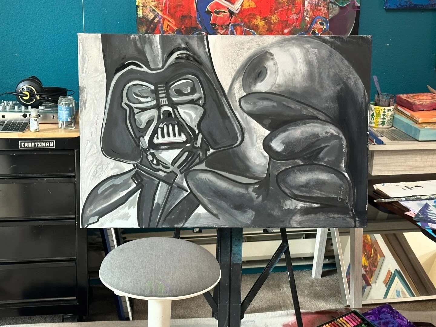 Darth Vader painting / on the easel