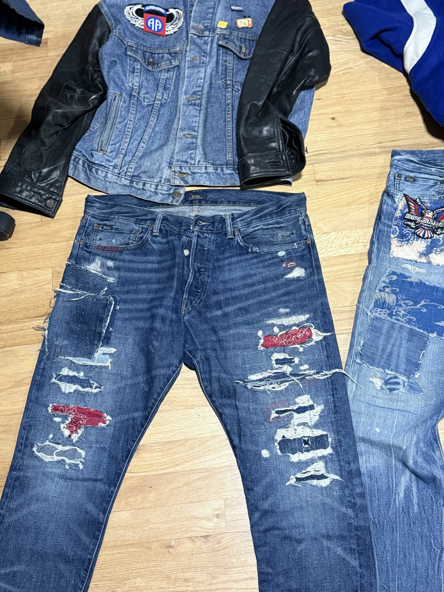 Patched denim / coordinated pieces