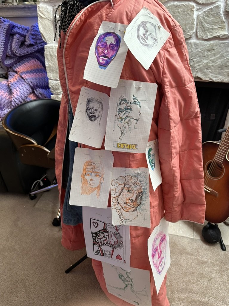 Upcycled jacket with original artwork